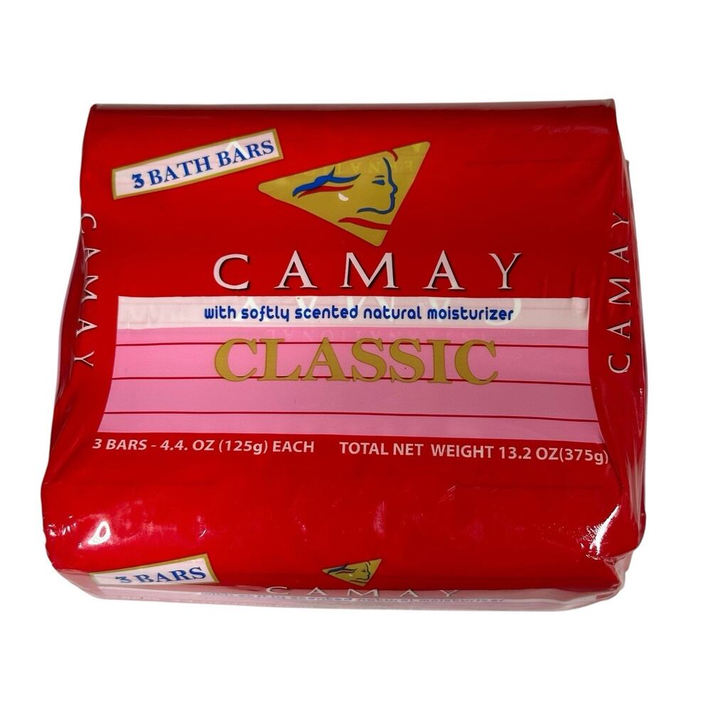 Camay Classic Pink Soap Softly Scented Beauty Bar 3 Pack Bath Bars 4.4oz Vintage
